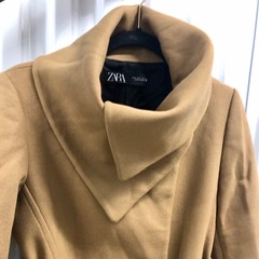 NWT ZARA Premium Wool Belted Lined Coat, S